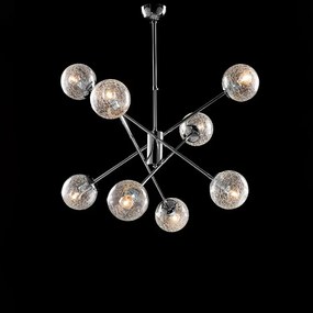 Lampa wisząca Tresor z polerowanego chromowanego żelaza 8 świateł 100 Ø73 BL215-8-CR