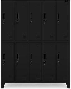 Metalowa szatnia 10-skrytkowa Bartek 136x45x172 cm, czarna