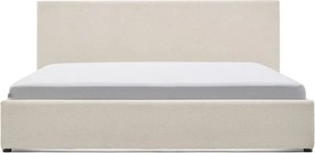 Beżowe tapicerowane łóżko dwuosobowe ze schowkiem ze stelażem 180x200 cm Nahiri – Kave Home