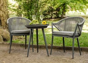Stylowy zestaw balkonowy Levante z aluminium - 2 krzesła, stolik kawowy