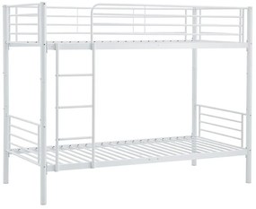 Białe metalowe łózko piętrowe 90x200 G1-W12