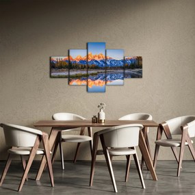 Obraz ośnieżonych szczytów górskich (125x70 cm)