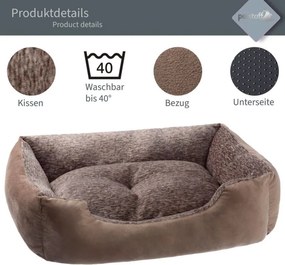 Petstuff Legowisko dla psa, rozmiar L, 80 x 70 x 20 cm, brąz
