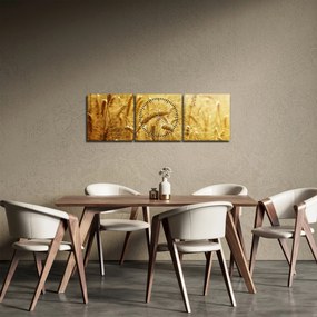 Obraz - Kłosy zboża (z zegarem) (90x30 cm)