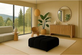 Pufa, pufa modułowa Bolla, tkanina Bluvel, Czarny