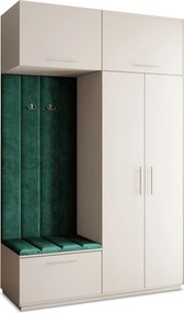 Masseno Garderoba REMA 150/240/60 cm Nowoczesna Szafa do Przedpokoju Kaszmir, MONOLITH 37 (Butelkowa zieleń)