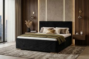 Łóżko ROSI 160x200 cm Czarny Bez materaca