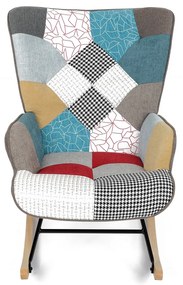 Fotel bujany PW2, patchwork