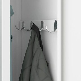 Szafka ubraniowa BHP biała: czterokomorowa KACPER, 800 x 1800 x 500 mm
