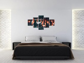Obraz stada flamingów (125x70 cm)