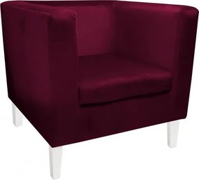 Fotel Monaco tkanina Welur : Kolor nogi - Biała, Kolor tkaniny - VELVET - MG02, Wysokość nogi - 20 cm