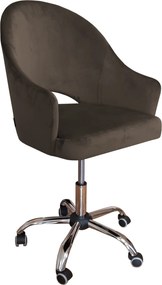 Fotel obrotowy VELVET tkanina Welur krzesło biurowe : Kolor Stelaża - Chrom, Kolor tkaniny - VELVET - MG05, Typ siedziska - Siedzisko obrotowe 360°, Typ tkaniny - Velvet