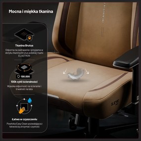 Fotel gamingowy materiałowy Diablo X-Eye Prime Normal Size, Camel Brown