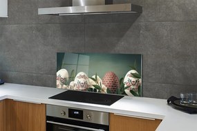 Szklany Panel Wielkanocne Liście i Kwiaty