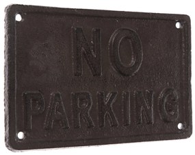 Ozdoba ścienna z litego metalu „NO PARKING”czarna, 11 x 18 cm
