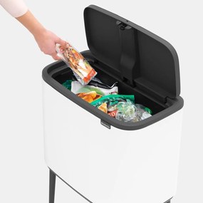 Biały stalowy kosz na śmieci otwierany na dotyk 36 l Bo Touch Bin – Brabantia