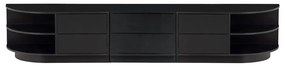 Czarny zestaw pod TV z litego drewna sosnowego 206x40 cm Finca – WOOOD