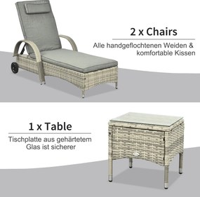 Outsunny leżak, leżak ogrodowy