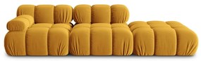 Żółta aksamitna sofa 282 cm Bellis – Micadoni Home