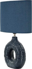 Niebieska lampa stołowa ceramiczna z tekstylnym kloszem (wysokość 43 cm) Seta – Mauro Ferretti