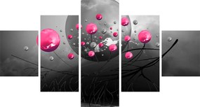 Obraz różowych abstrakcyjnych kul (125x70 cm)