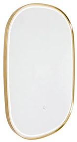 Lustro łazienkowe miedziane z LED, 3-stopniowe ściemnianie dotykowe, owalne - Miral Nowoczesny Oswietlenie wewnetrzne