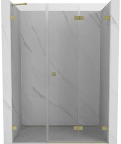 Mexen Lunar-F drzwi prysznicowe składane prawe 130 cm, transparent, złote szczotkowane - 836S-130-050-55-00-P
