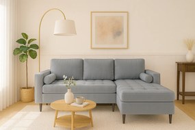 Narożnik prawy rozkładany Monza 246x172 cm z funkcją spania - szary Monolith 85