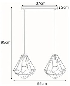 Podwójna loftowa lampa wisząca nad wyspę - S536-Hosti