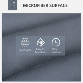 HOMCOM Fotel, kręcące siedzisko, regulowane oparcie, miękka tapicerka, oddychające pokrycie, Dunkelgrau, 62 x 70 x 95cm