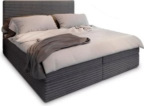 PROMOCJA Łóżko tapicerowane boxspring ISPIRA 140x200 cm szare II jakość Materac: Materac sprężynowy Bonell