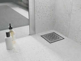 Mexen Flat-Q M01 wpust podłogowy kwadratowy 15 x 15 cm, inox - 1010315