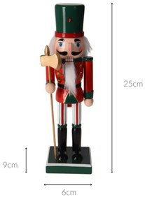 Dziadek do orzechów, figurka z drewna sosnowego, 25 cm