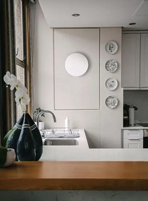 Biały okrągły metalowy kinkiet 20 cm A476 K1-A14