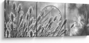Obraz - Beżowa miękka trawa N⁰1 (z zegarem) (90x30 cm)