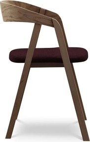 Bordowy fotel jadalniany z litego drewna Erika – Makamii