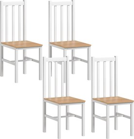 HOMCOM Zestaw 4 krzeseł kuchennych, krzesła do jadalni, drewno lite, nowoczesny design, 38,5 cm x 47,5 cm x 99 cm, naturalne
