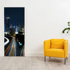 Fototapeta na drzwi - Nocna metropolia (95x205cm)