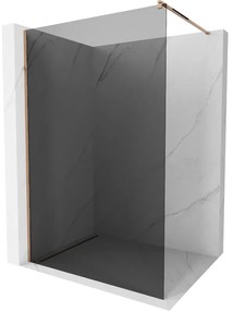 Mexen Kioto ścianka prysznicowa Walk-in 80 x 200 cm, grafit 8 mm, różowe złoto - 800-080-101-60-40