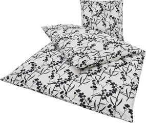 PrzytulneMieszkanie.pl PrzytulneMieszkanie.pl Pościel z bawełny renforcé BERRIES biało-czarna Rozmiar pościeli: 80 x 80 cm | 135 x 200 cm