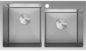 Mexen Xorin zlewozmywak stalowy 2-komorowy 780 x 450 mm, inox HC -6441782000-01HC