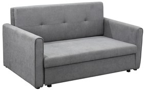 HOMCOM Sofa do spania 2 osobowa z miejscem na pościel i poduszką szara nowoczesna | Aosom PL