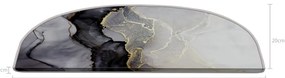 Czarno-białe dywaniki na schody zestaw 16 szt. 20x65 cm Golden Marble – Vitaus