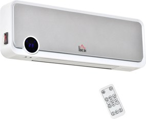 HOMCOM Grzejnik ścienny 2000W z pilotem, 3 trybami pracy, wyświetlaczem LED i timerem 12h