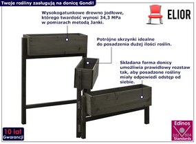 Drewniana Potrójna Donica Ogrodowa A1-B90