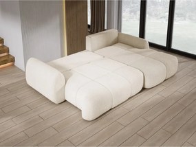 Narożnik COCO z funkcją spania, poduszkami i pojemnikiem NowOrNever 02 Beżowy