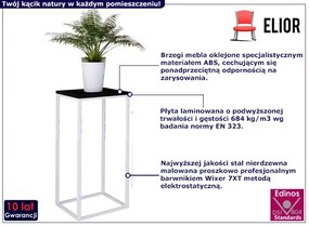 Stojący kwietnik z metalowym stelażem biały + czarny - Mobis 3X