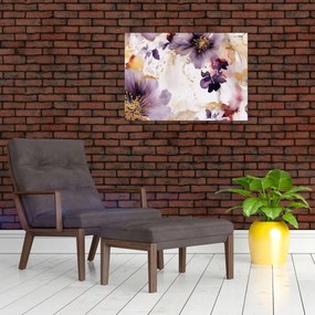 Obraz na szkle - Kwiaty akwarelowe (70x50 cm)