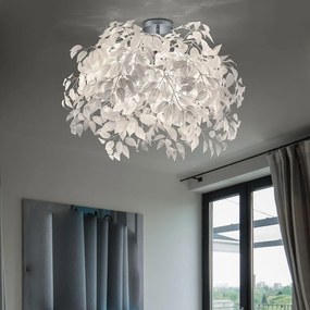 Biała lampa wisząca Reality Pendant Leavy, wys. 73 cm