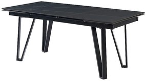 Stół do jadalni rozkładany dla 6 do 10 osób z ceramiki i metalu - Efekt czarnego marmuru - SARINO